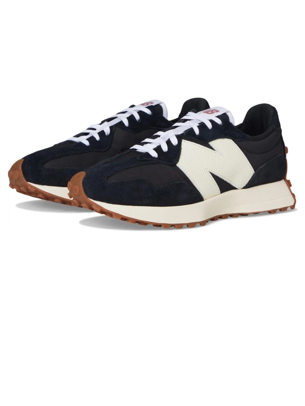 New Balance 327 - Black and Cream Retro Runner Sneakers